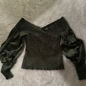 Green Velvet Top